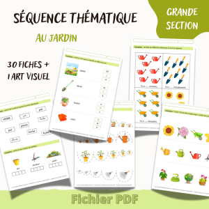 séquence thématique moyenne section thème jardin saison printemps nature fleurs graphisme dénombrement encodage art visuel