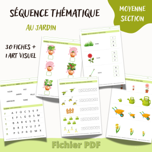 séquence thématique moyenne section thème jardin saison printemps nature fleurs graphisme dénombrement encodage art visuel