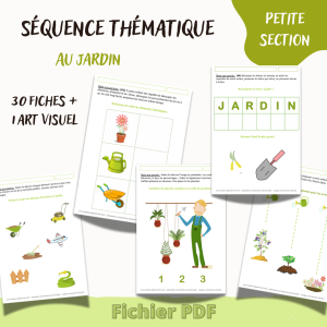 séquence thématique moyenne section thème jardin saison printemps nature fleurs graphisme dénombrement encodage art visuel
